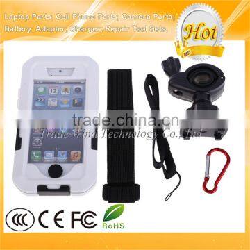 Motorcycle Bicycle Bracket Handlebar Mount Holder Dustproof Shockproof Waterproof Case for iPhone 5S 5 White