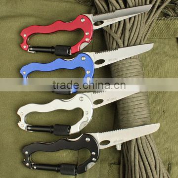 OEM outdoor stainless steel multi Carabiner hook for mountain climbing multi knife UDTEK01914