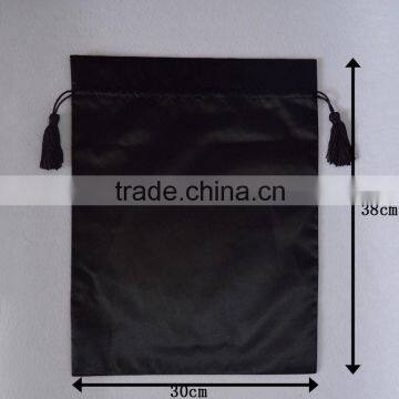 2015 china fashion hot sale large black satin hair packaging bag wholesales