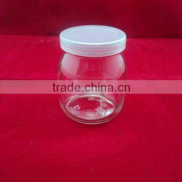 140ml clear yogurt jar, glass jar with plastic cap