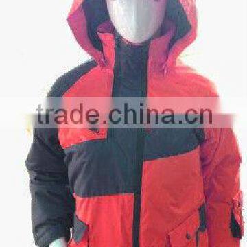 Lady's red & black Ski-Jacket with hood