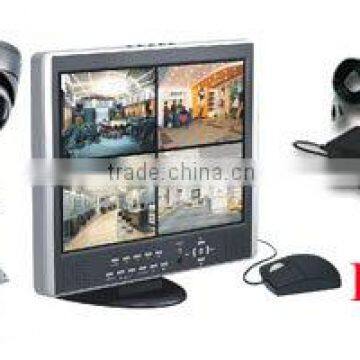 h.264 4ch dvr combo cctv camera kit LCD DVR Combo HK-S1504M