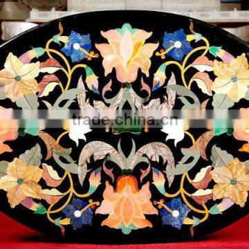 Oval Marble Inlay Table