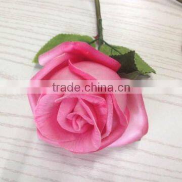 Artificial rose flower head ,lifelike pu fake diamond red rose head