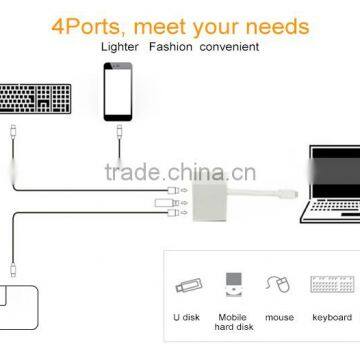 Type c to Usb Hub Adapter Charging Port USB 3.1 Type C HUB Male to Multiple 4 Type-A 3.0 Hub Adapter