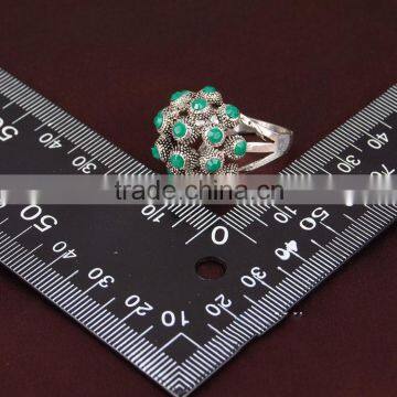Round Shape Alloy With Resin Beads Ring Set photo-2