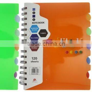 Wholesale A5 PP cover custom spiral notebook manufacturer