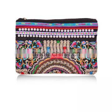 Wholesale women genuine leather handbag embroidery nice evening bag