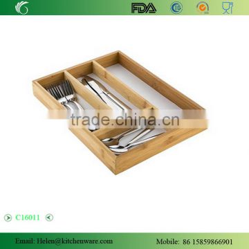 Bamboo Cutlery Tray Organizador