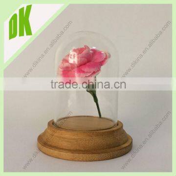 //Put your jewelry&planter&other treasure in mini stained glass dome with Wooden Base