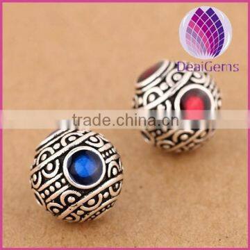 High quality 14mm round 925 Thai silver enamel beads
