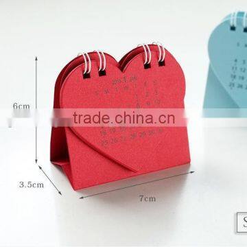 2015 Heart Shaped Desk Calendar/Mini Desktop Calendar/Table Calendar Printing