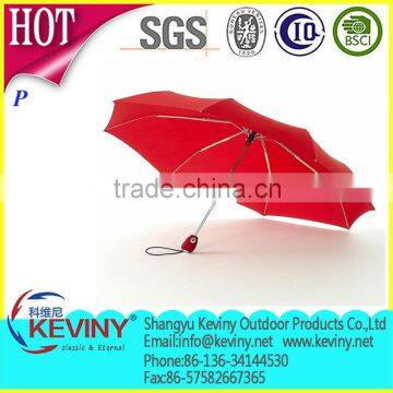 190t pongee umbrella fabric material made 3 folding auto open and close umbrella manufacture by chinease parasol factory