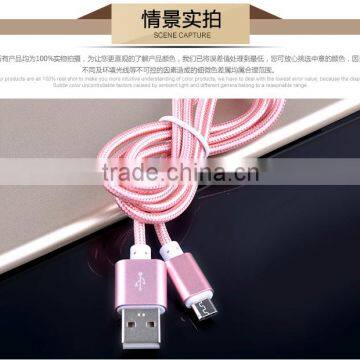 Nylon Woven USB Cable for V8 Usb Cable Pigtail for Samsung Andriod Phone Cable