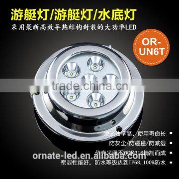 Surface Mount Marine underwater boat LED Light 6*3 W high quality, marine led