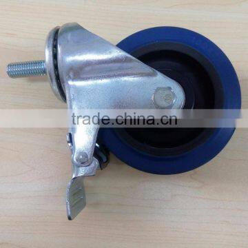 adjustable stem caster for handing carts|Double Axis caster wheel |steel plate Wheel with brake