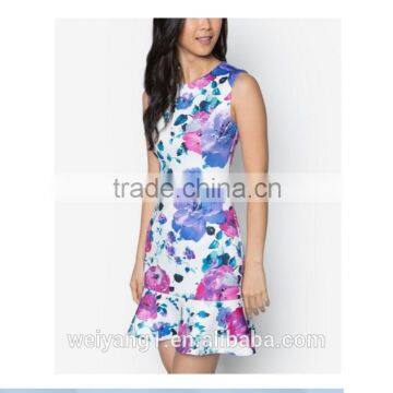 Chinese Factory Direct Wholesale Elegant Ruffle Hem Bodycon Sleeveless Women Dress