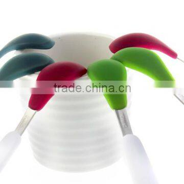 Colorful silicone baby feeding spoon,Silicone and Stainless Steel silicone children spoon