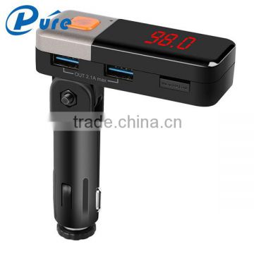 High Performance Car Music Player Fm Transmitter Dual USB Interfaces Charger for iphone 6 Wireless Bluetooth Car Kit