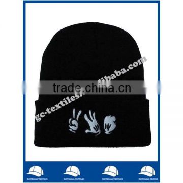 knitted acrylic winter warm beanie hat