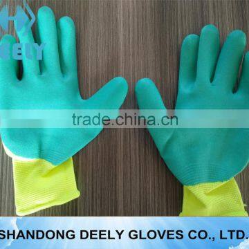 13G Green Nylon Liner 1/2 Latex Foamed Gloves /working Glove/1/2 Half Coated Gloves photo-5