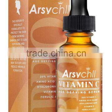 Black spot removal private label print 30ml whitening moisturizing hyaluronic acid vitamin c serum