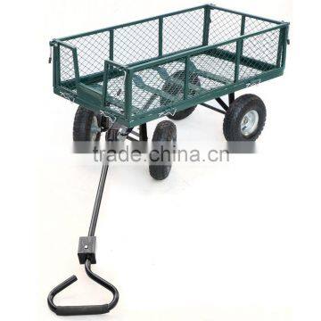 Large 4 Wheel Garden Cart Trolley with Fold Down Sides