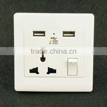 Electric wall switched socket with usb plug socket