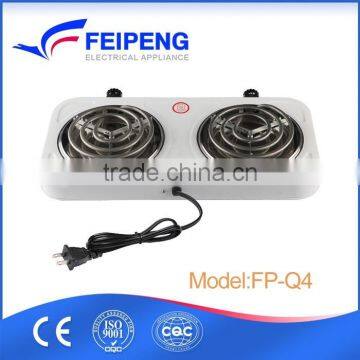 GS,CE,RoHS,EMC,CB Certification and Metal Housing coil tube electric burner with 2 burner cooktop