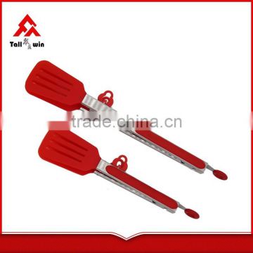 Food grade nylon kitchen tongs,Stainless Steel+TPR handle,BBQ Tongs , Kitchen Utensil