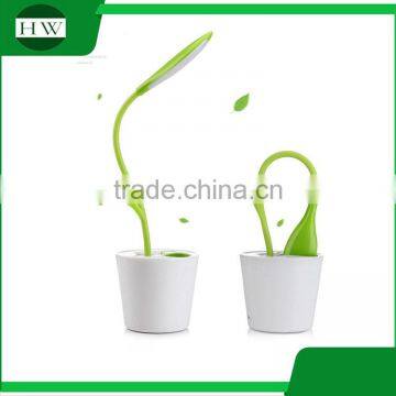 Plastic Sapling Pen Hoider Usb Charging Charge Foldable Collapsible Folding Telescopic Led Reading Desk Table Night Lamp Light