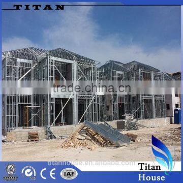 Flat Roof Light Gauge Steel Prefab Town Houses