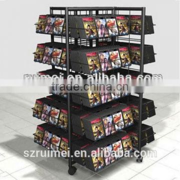 Supermarke Large Capacity 4 sides metal CD Display Stand