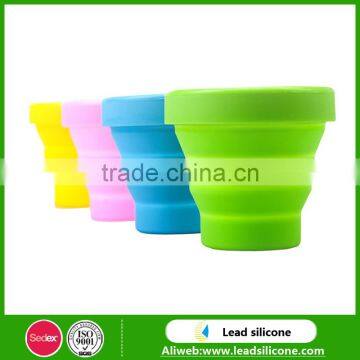 Heat Resistant Collapsible Double Wall Glass Cup With Silicone Lid photo-5