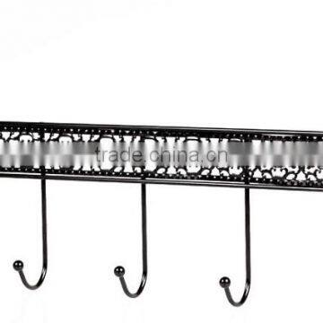 Store More Carve Patterns Black 5 Rack Metal Wire Doorback Hook photo-2