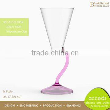 Unique Shaped Pink Color Drinking Glass photo-2