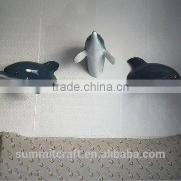 Resin 3D Dolphin Sculpure Wall Mount Decor photo-2