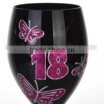 Glass Drinkware Type and Stocked Feature Birthday WINE GLASS