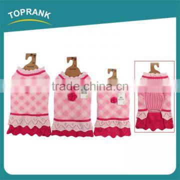 Cheap Dog Clothes Bulk Winter Pink Hand Knit Female Dog Sweater Dresses photo-4