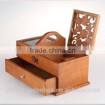 Refined Wooden Sewing Box With Lid photo-2