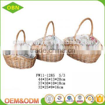 China wholesale custom the portable outdoor food gift wicker material native gift baskets