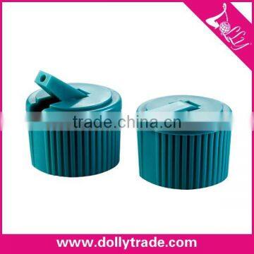 Blue Plastic Flip Spout Cap 24mm , PP Flip Cap with Nozzle