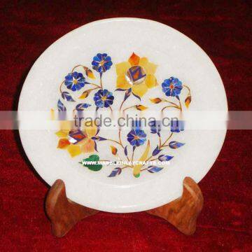 Marble Flower Inlay Antique Plate Pietra Dura Art Work