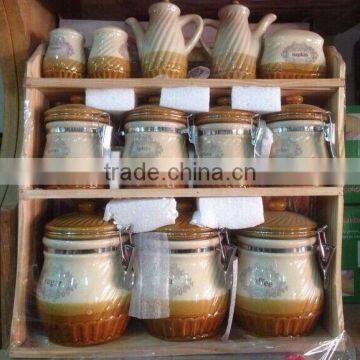 Multifunctional 12pcs Ceramic Jar With Stand And Clip