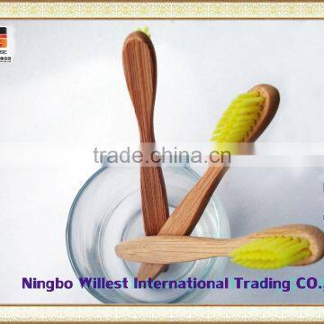 Yellow Color Bristle Thin Bamboo Handle Adult Personalized Toothbrush photo-5