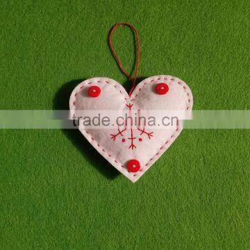 2016 high quality heart shape felt christmas tree decoration