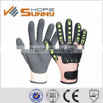 SunnyHope 13gauge HPPE Anti Cut Level 5 TPR safety Impact gloves