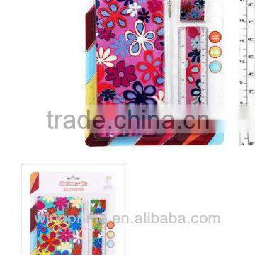 3PC STATIONERY SET(pencil case+rule+paper)