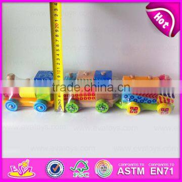 2015 Educational Colorful Pull Along Wooden Block Train Toy for Baby W05C018 photo-6