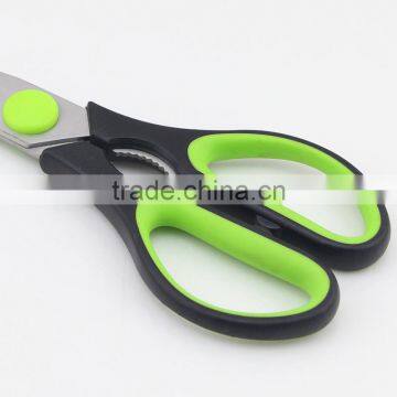Green Handle Stainless Steel High Quality Multi Kitchen Scissors photo-4